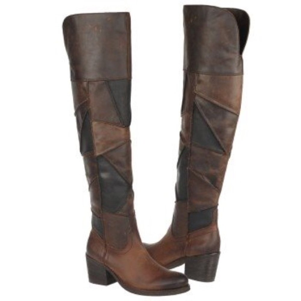 Carlos Santana over the knee leather boots